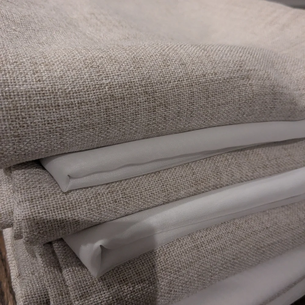 8 Panels Elegant Cream And White Curtains 96 In Long